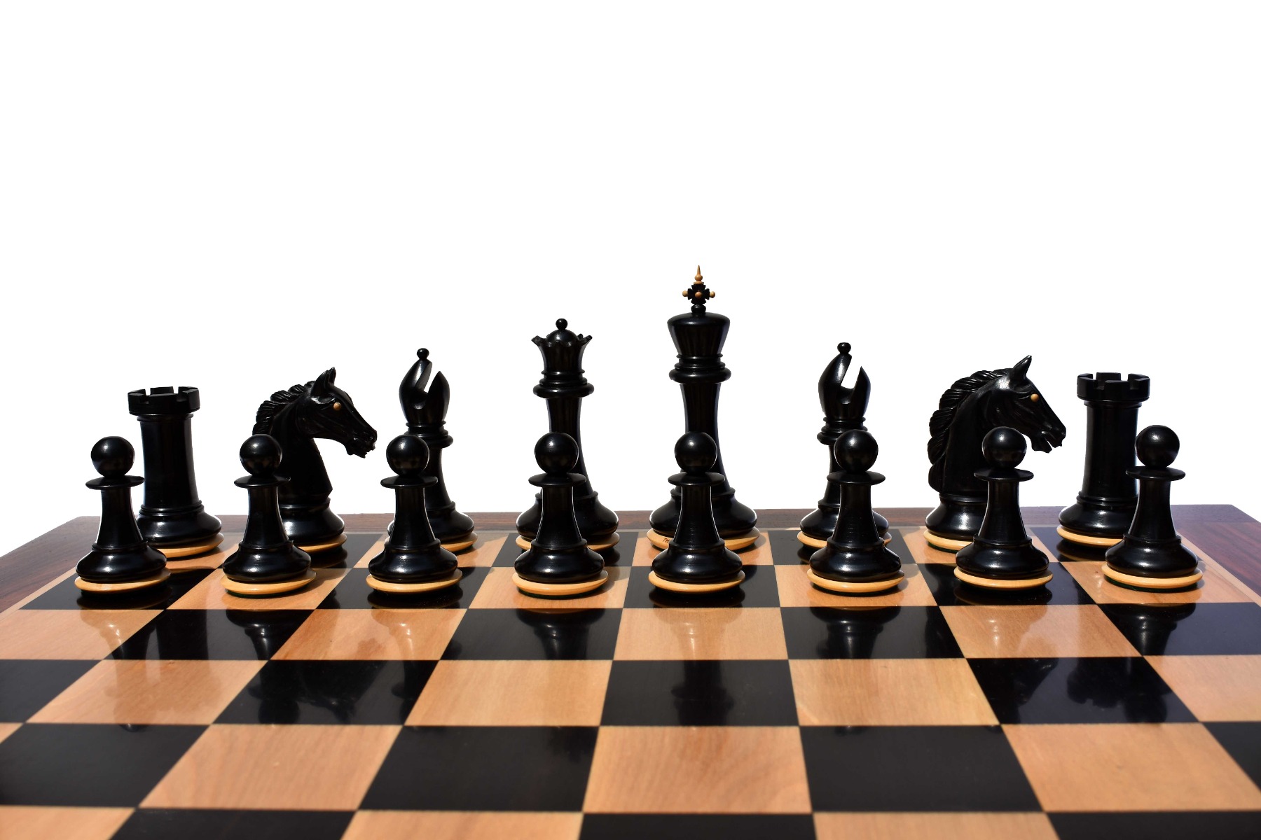 The Barbarian Knight Chess pieces Boxwood & Ebony 4.4" King -8212