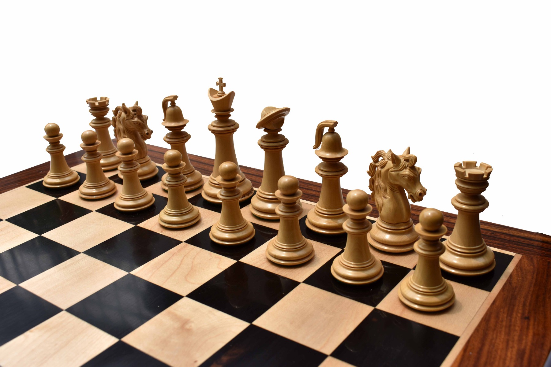 Limited Edition The Legendary Akhal-Teke Stallion chess set <br> Boxwood & Ebony <br> 4.5" King with 2.5" square Chess Board-8274 Limited Edition The Legendary Akhal-Teke Stallion chess set Boxwood & Ebony 4.5" King with 2.5" square Chess Board-8274