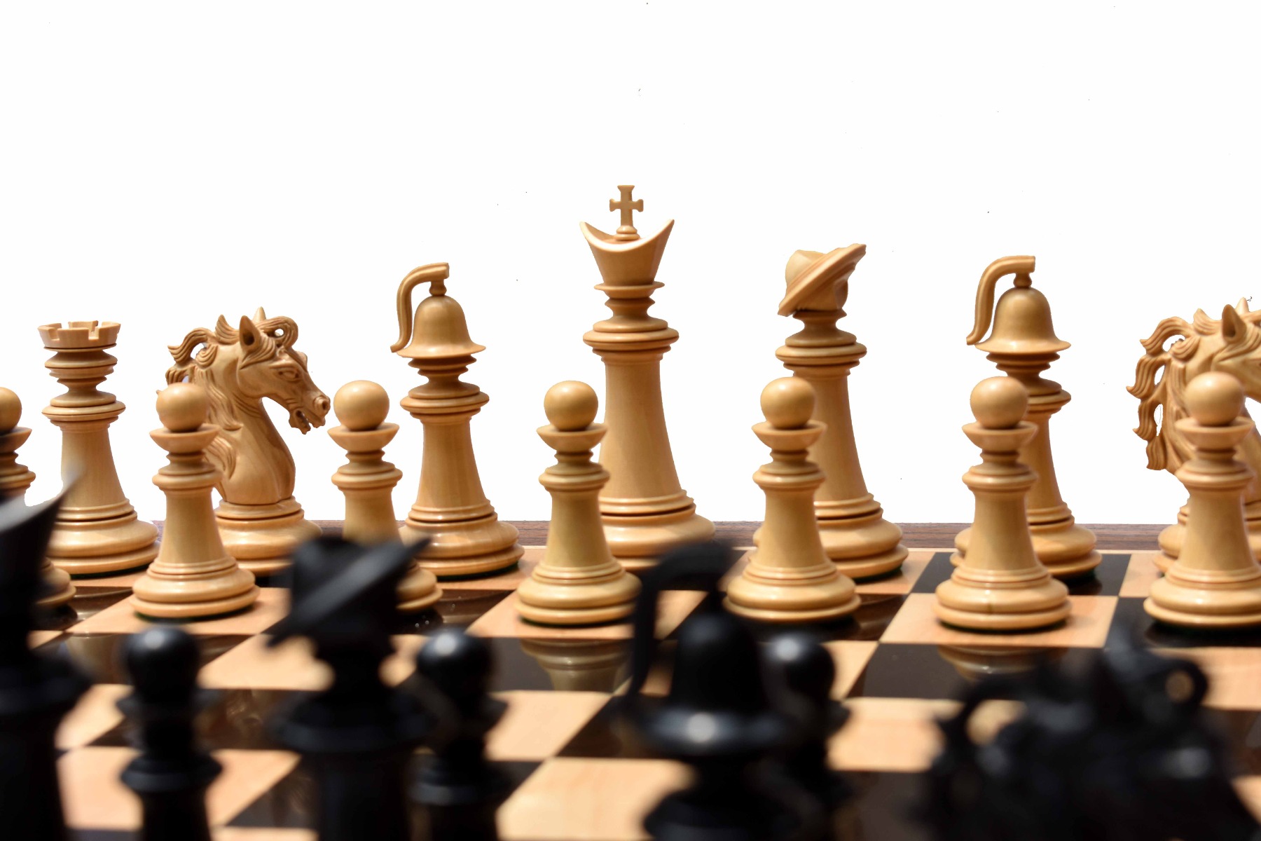 Limited Edition The Legendary Akhal-Teke Stallion chess pieces <br> Boxwood & Ebony <br> 4.5" King -8300 Limited Edition The Legendary Akhal-Teke Stallion chess pieces Boxwood & Ebony 4.5" King -8300