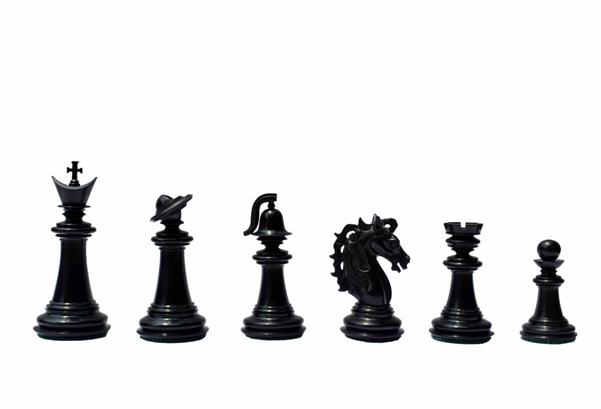Limited Edition The Legendary Akhal-Teke Stallion chess set Boxwood & Ebony 4.5" King with 2.5" square Chess Board-8280