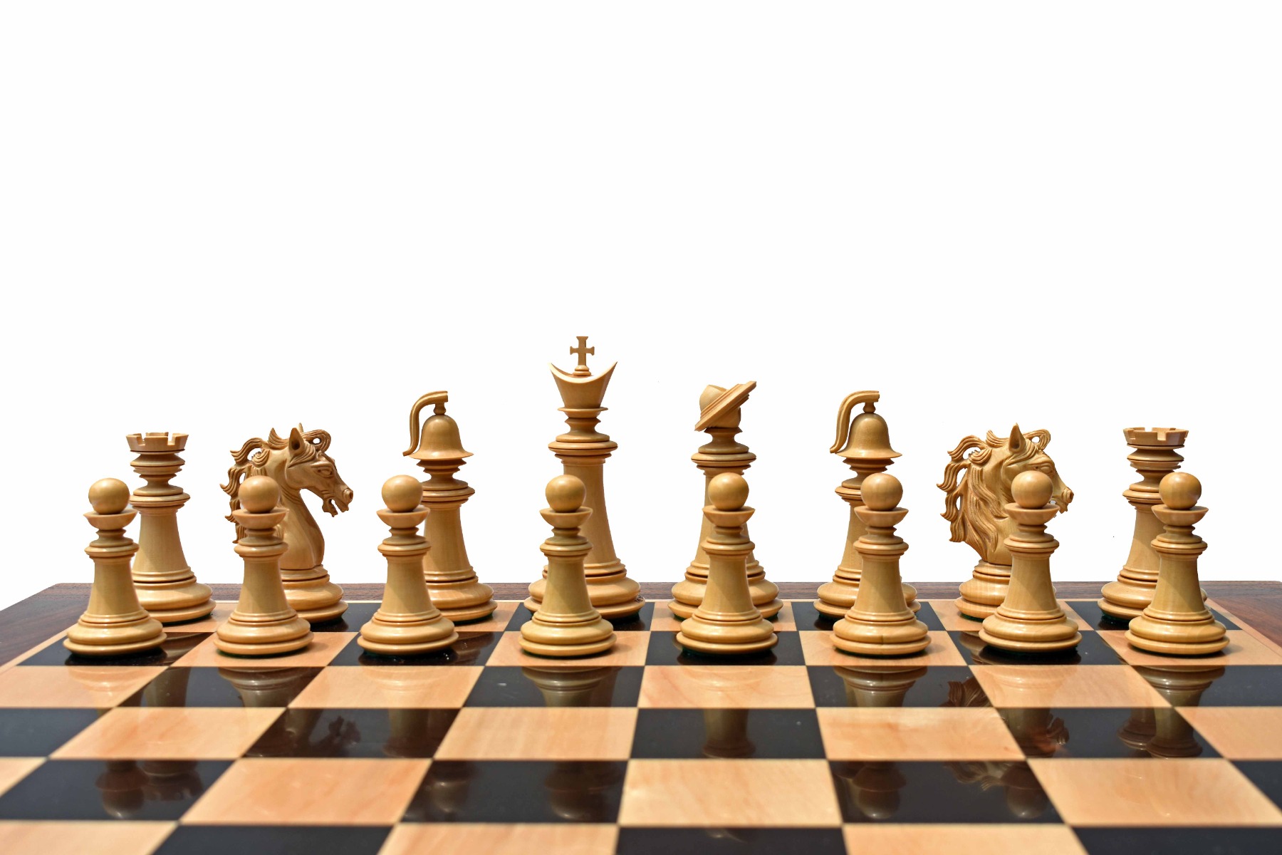 Limited Edition The Legendary Akhal-Teke Stallion chess set <br> Boxwood & Ebony <br> 4.5" King with 2.5" square Chess Board-8273 Limited Edition The Legendary Akhal-Teke Stallion chess set Boxwood & Ebony 4.5" King with 2.5" square Chess Board-8273