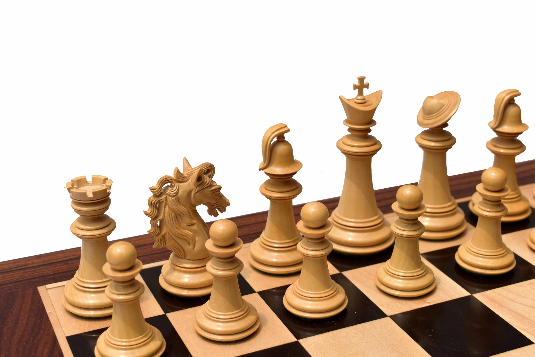 Limited Edition The Legendary Akhal-Teke Stallion chess set <br> Boxwood & Ebony <br> 4.5" King with 2.5" square Chess Board-8261 Limited Edition The Legendary Akhal-Teke Stallion chess set Boxwood & Ebony 4.5" King with 2.5" square Chess Board-8261