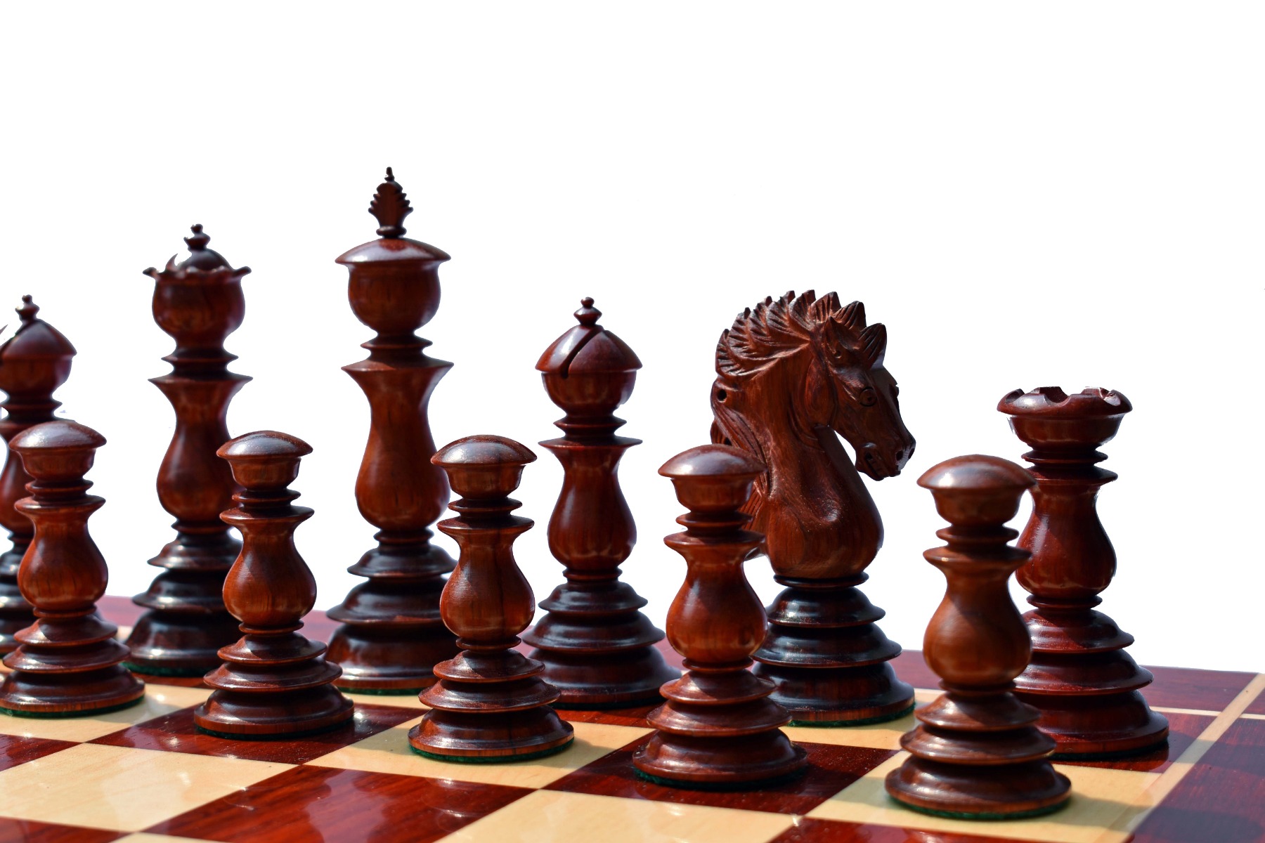 Designer Kings Castle Series Chess pieces <br> Boxwood & Padauk <br> 4.4" King -8253 Designer Kings Castle Series Chess pieces Boxwood & Padauk 4.4" King -8253