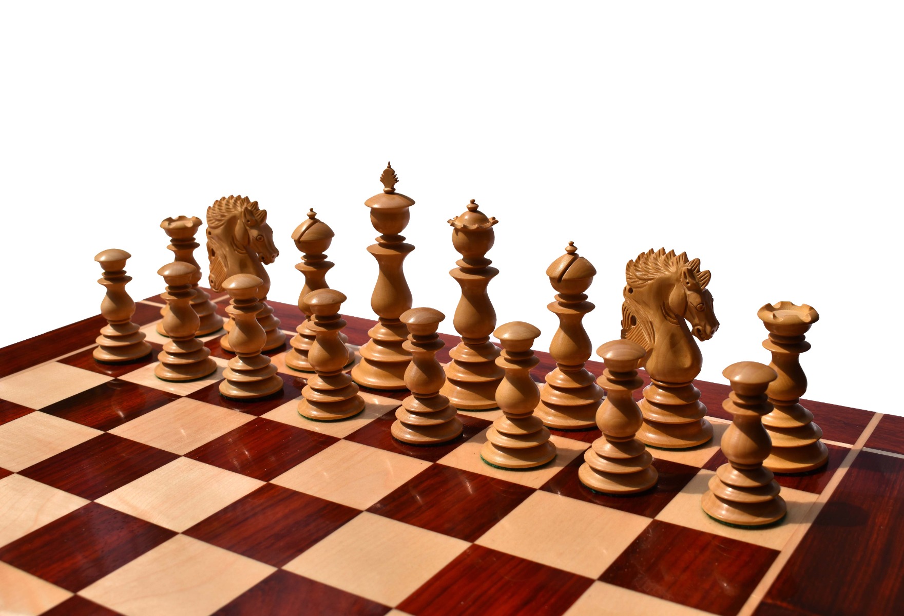 Designer Kings Castle Series Chess pieces <br> Boxwood & Padauk <br> 4.4" King -8245 Designer Kings Castle Series Chess pieces Boxwood & Padauk 4.4" King -8245