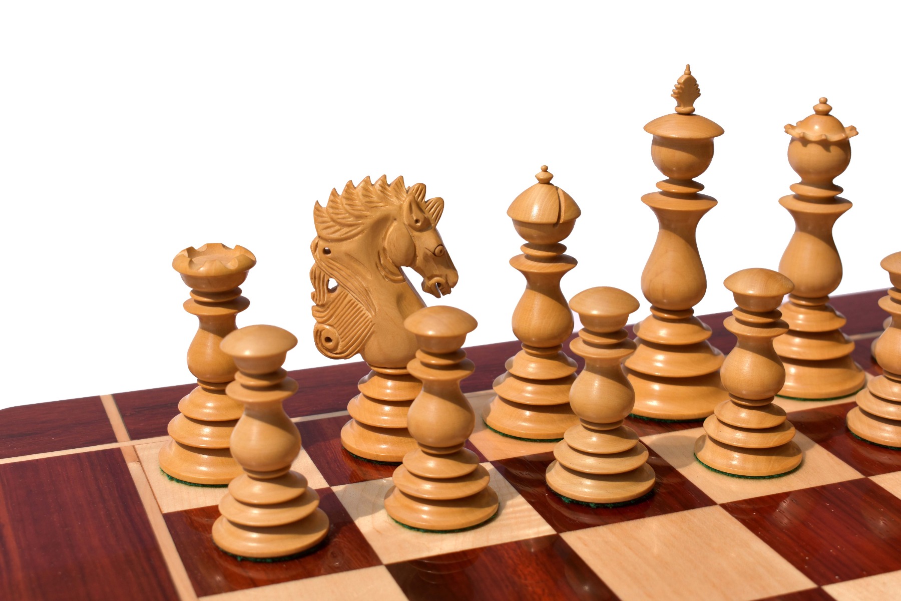 Designer Kings Castle Series Chess pieces <br> Boxwood & Padauk <br> 4.4" King -8247 Designer Kings Castle Series Chess pieces Boxwood & Padauk 4.4" King -8247