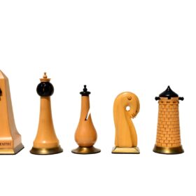 Limited Edition--The Hallgrimur Reykjavik Series chess pieces Boxwood & Ebony 4.5" king -8807