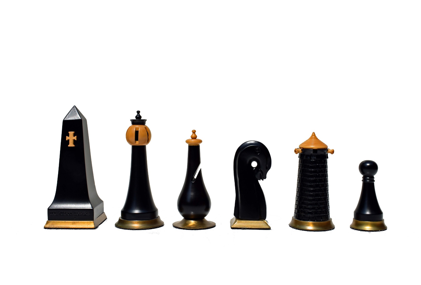 Limited Edition--The Hallgrimur Reykjavik Series chess pieces <br> Boxwood & Ebony <br> 4.5" king -8808 Limited Edition--The Hallgrimur Reykjavik Series chess pieces Boxwood & Ebony 4.5" king -8808