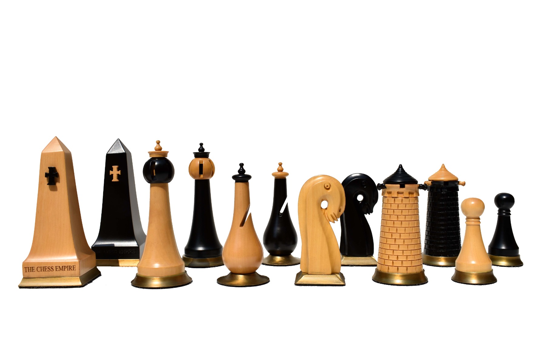 Limited Edition--The Hallgrimur Reykjavik Series chess pieces <br> Boxwood & Ebony <br> 4.5" king -0 Limited Edition--The Hallgrimur Reykjavik Series chess pieces Boxwood & Ebony 4.5" king -0