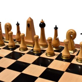 Limited Edition--The Hallgrimur Reykjavik Series chess pieces Boxwood & Ebony 4.5" king -8810