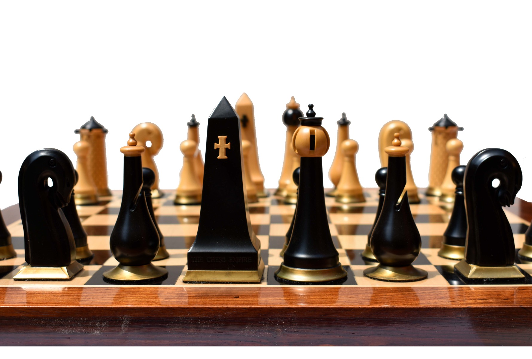 Limited Edition--The Hallgrimur Reykjavik Series chess pieces <br> Boxwood & Ebony <br> 4.5" king -8815 Limited Edition--The Hallgrimur Reykjavik Series chess pieces Boxwood & Ebony 4.5" king -8815