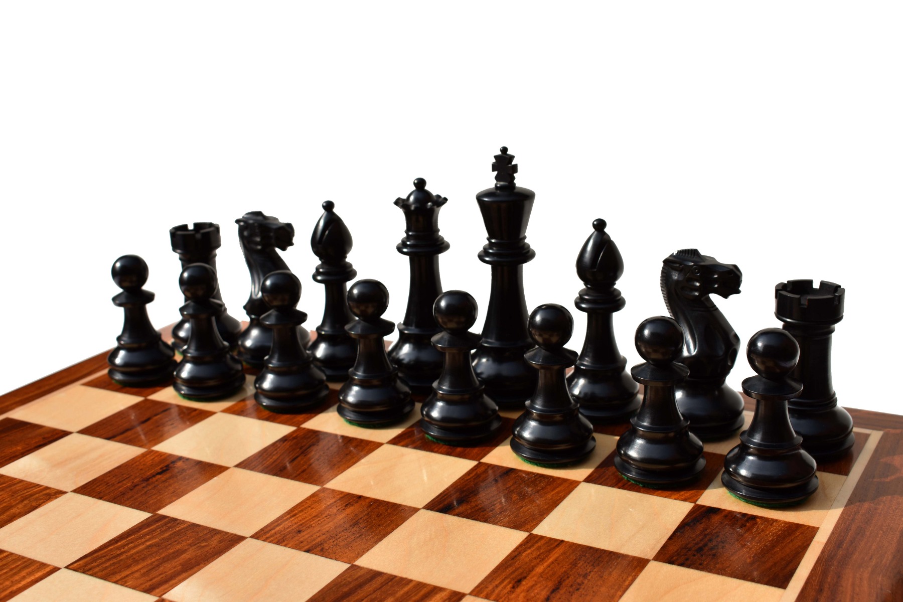 Classic Series chess set <br> Boxwood & Ebonized <br> 5" King with 2.25" Square Beveled series chess board-8823 Classic Series chess set Boxwood & Ebonized 5" King with 2.25" Square Beveled series chess board-8823