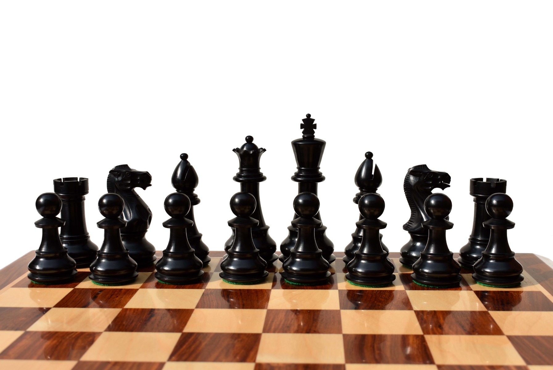 Classic Series chess set <br> Boxwood & Ebonized <br> 5" King with 2.25" Square Beveled series chess board-8824 Classic Series chess set Boxwood & Ebonized 5" King with 2.25" Square Beveled series chess board-8824