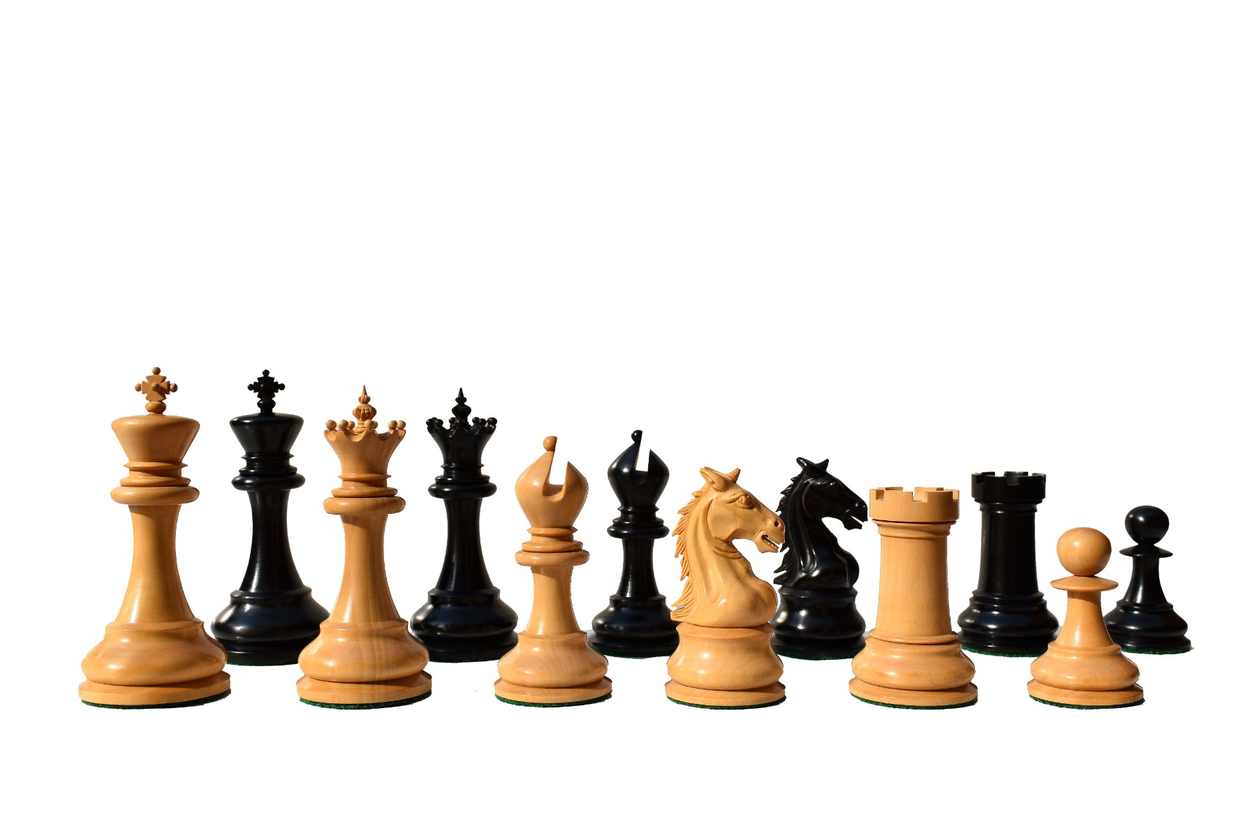 King's Crown Series Chess set Boxwood & Ebony 4.25" King with 2.25" Royal Castle chess board-8891