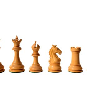 King's Crown Series Chess set Boxwood & Ebony 4.25" King with 2.25" Royal Castle chess board-8893