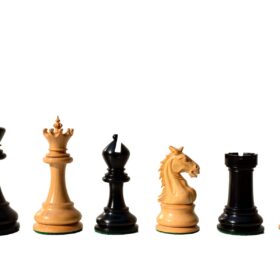 King's Crown Series Chess set Boxwood & Ebony 4.25" King with 2.25" Royal Castle chess board-8892