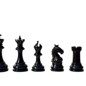 King's Crown Series Chess set Boxwood & Ebony 4.25" King with 2.25" Royal Castle chess board-8894