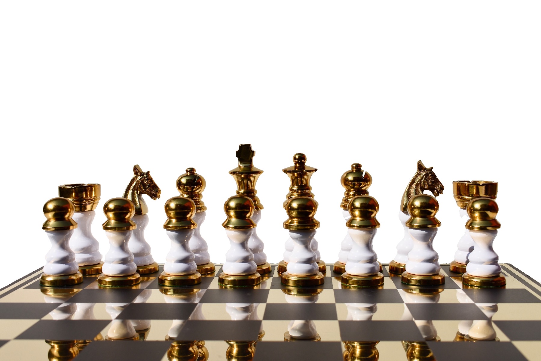 The Moon Light Series Aluminum chess set 4.25" King with 16" Chess Board-8915