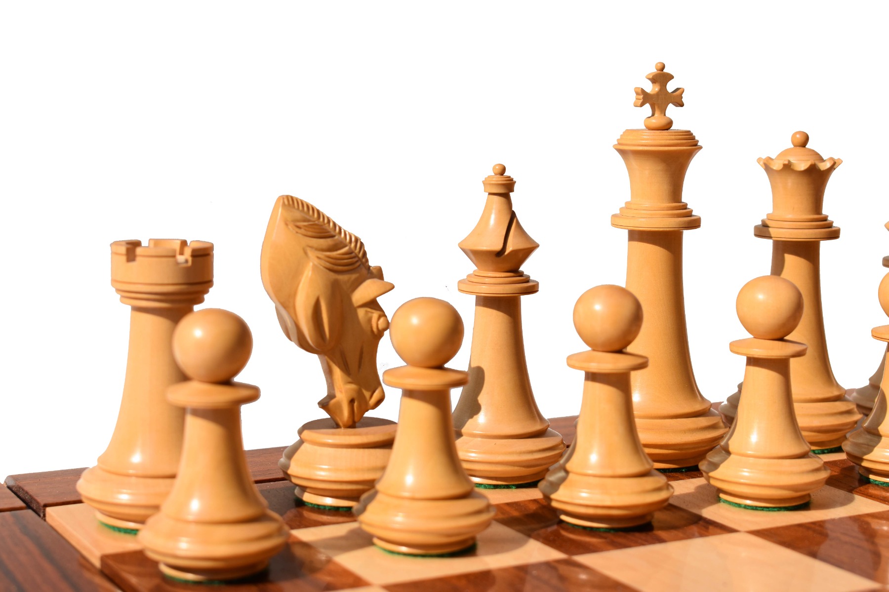 The Columbus Series Chess set <br> Boxwood & Ebony 4" King <br> 2" Square chess Board-8942 The Columbus Series Chess set Boxwood & Ebony 4" King 2" Square chess Board-8942