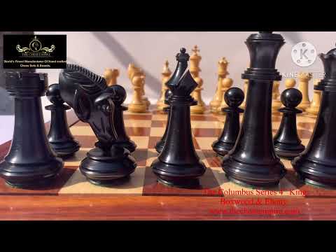 The Columbus Series Chess Pieces Boxwood & Ebony 4" King-8933