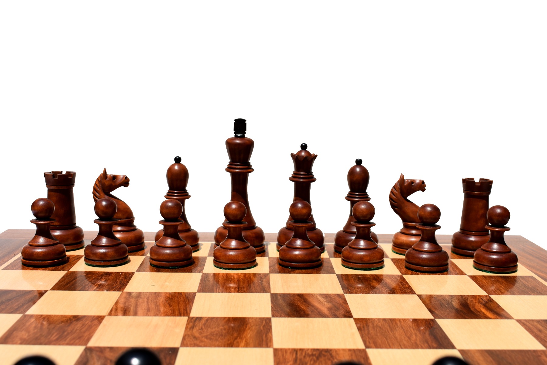 The Reproduction of 1960 Mikhail Tal chess set Antiqued Boxwood & Ebony 4.125" king with 2" Square Chess Board-9037