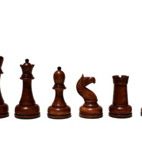 The Reproduction of 1960 Mikhail Tal chess set Antiqued Boxwood & Ebony 4.125" king with 2" Square Chess Board-9046