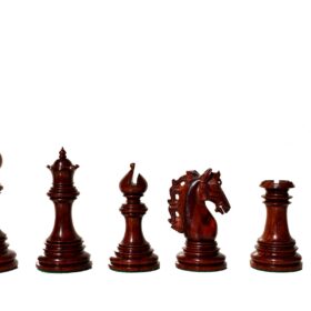 St Petersburg Series Chess Set Boxwood & Padauk 4.4" King with 2.25" Square Chess Board-9211