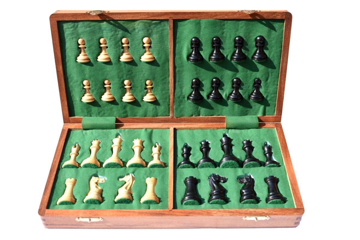 The Centurion Series Boxwood & Ebonized chess set 3" King with 16" Chess board-9286