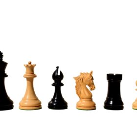 The Lord Wings Series Boxwood & Ebonized 4" King with 2" square chess board-9407