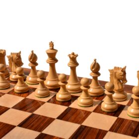 The Lord Wings Series Boxwood & Ebonized 4" King with 2" square chess board-9404