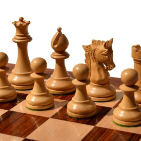 The Lord Wings Series Boxwood & Ebonized 4" King with 2" square chess board-9405