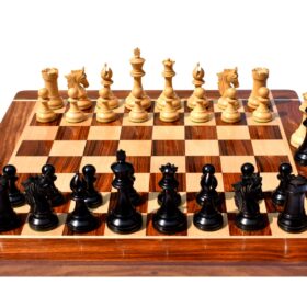 The Lord Wings Series Boxwood & Ebonized 4" King with 2" square chess board-9398