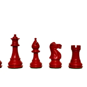 The Classic Series chess set White & Red Lacquered Boxwood 3.5
