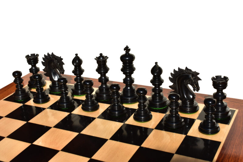 The Elite Series Chess Set <br> Boxwood & Ebony <br> 4.4" with 2" Square Chess Board
