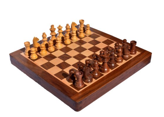 Folding Magnetic Chess set Maple & Sheesham wood 12"