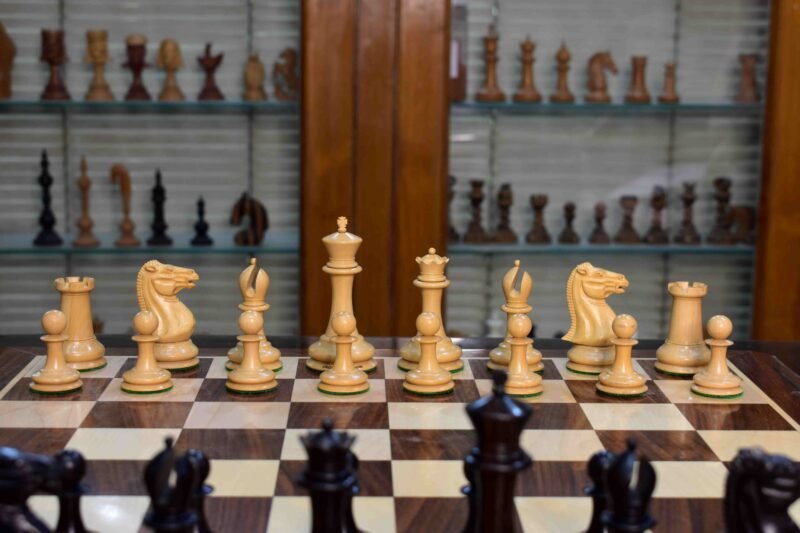The Cook Stype 1 Jaques 1849-50 Boxwood/Stripped Ebony <br> 3.5" King Reproduction